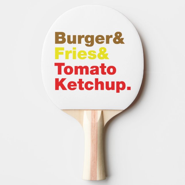 Burger & Fries & Tomato Ketchup. Ping-Pong Paddle (Front)