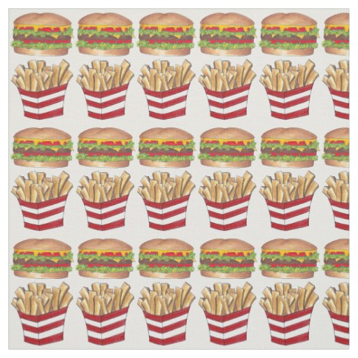 Burger Fry French Fries Fast Food Fabric