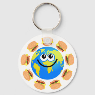 Burger Globe Keychain