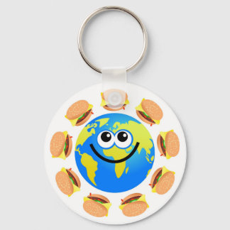 Burger Globe Keychain