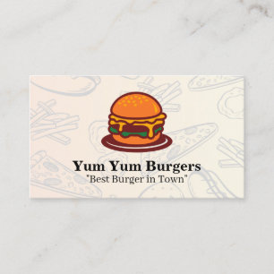 Burger Graphics Restaurant Food Background Business Card