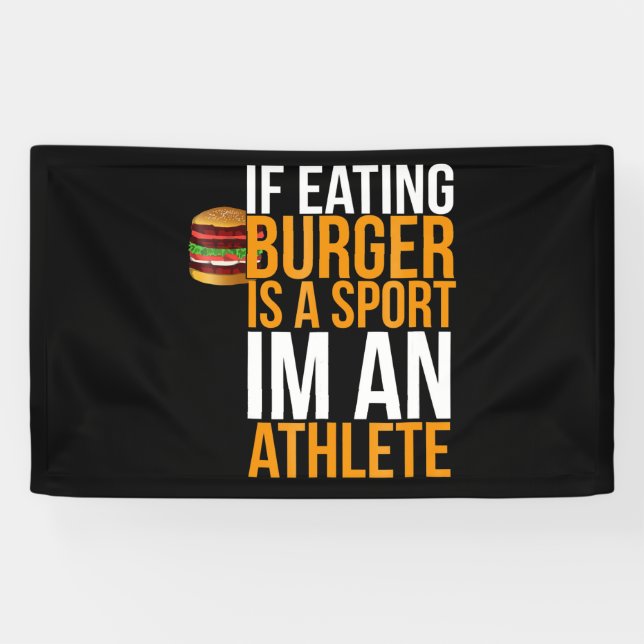 Burger Hamburger BBQ Humor Funny Pun Gift Idea Banner (Horizontal)