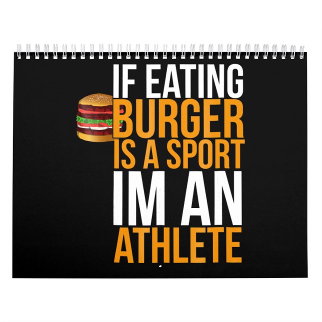 Burger Hamburger BBQ Humor Funny Pun Gift Idea Calendar (Cover)