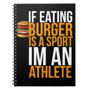 Burger Hamburger BBQ Humor Funny Pun Gift Idea Notebook