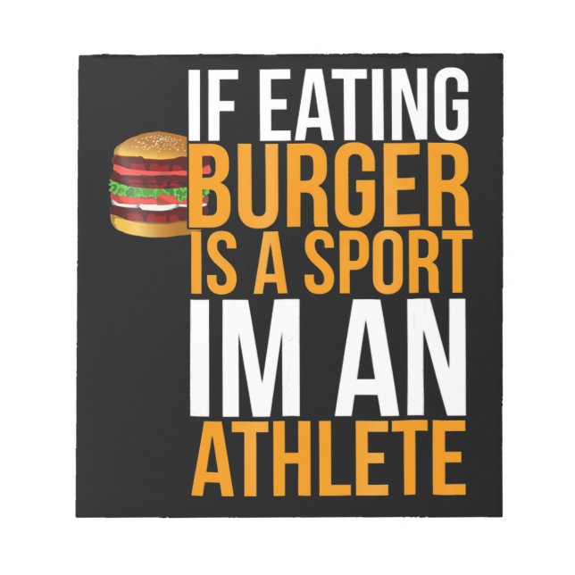 Burger Hamburger BBQ Humor Funny Pun Gift Idea Notepad (Front)