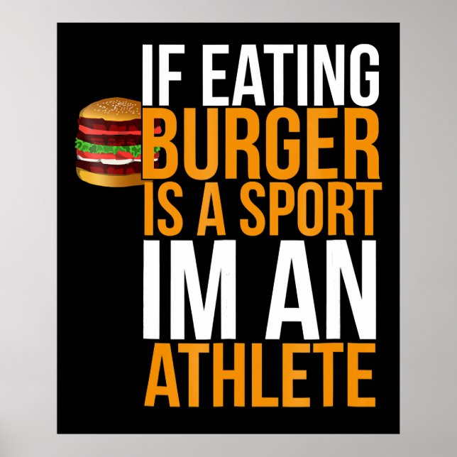 Burger Hamburger BBQ Humor Funny Pun Gift Idea Poster (Front)