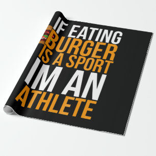 Burger Hamburger BBQ Humor Funny Pun Gift Idea Wrapping Paper