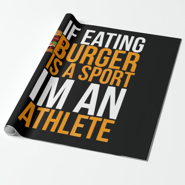 Burger Hamburger BBQ Humor Funny Pun Gift Idea Wrapping Paper (Unrolled)