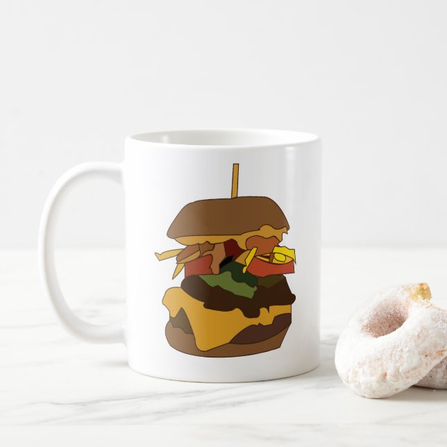 Burger Hamburger Burger Coffee Mug (With Donut)