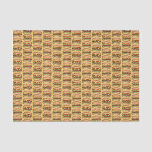 Burger Hamburger Cheeseburger Picnic Cookout Party Tissue Paper (Front)