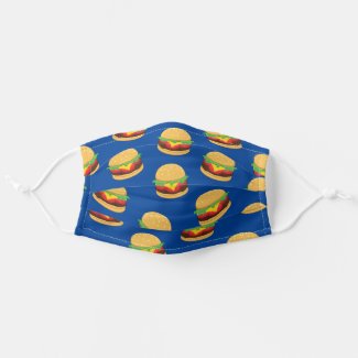 Burger Hamburger Cheeseburger Summer Food Print Adult Cloth Face Mask