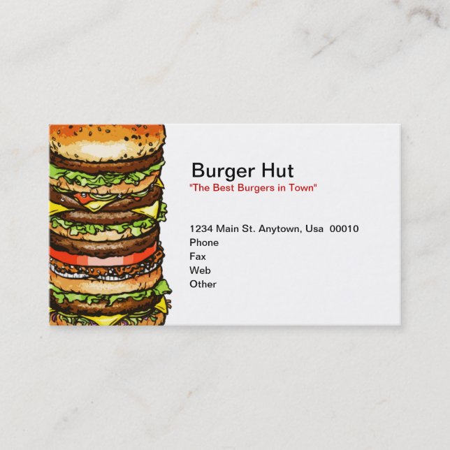 Burger Hut Business Card (Front)