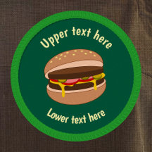Burger in Bun & your text, fun food theme for kids