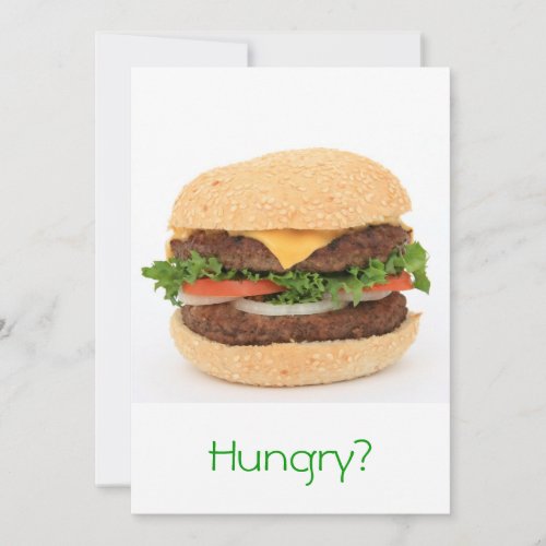 Burger invitation for a meal