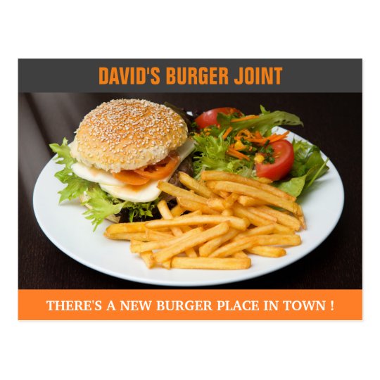 Burger Joint Opening Now Open Direct Mail Postcard