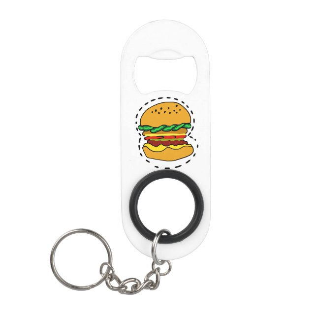 burger keychain bottle opener (Front)