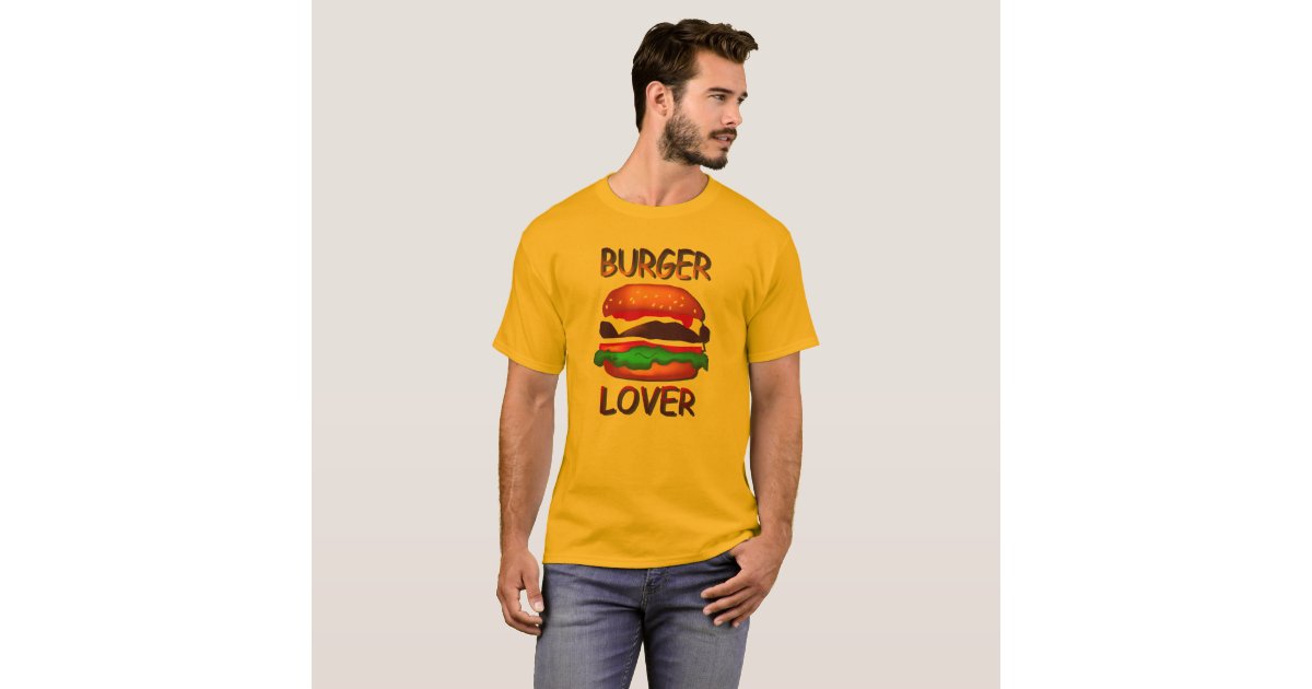 Burger Lover Hamburger Mens Gold T-shirt | Zazzle