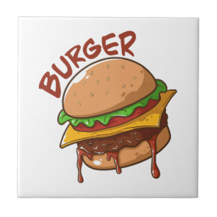 Burger Lovers Ceramic Tile