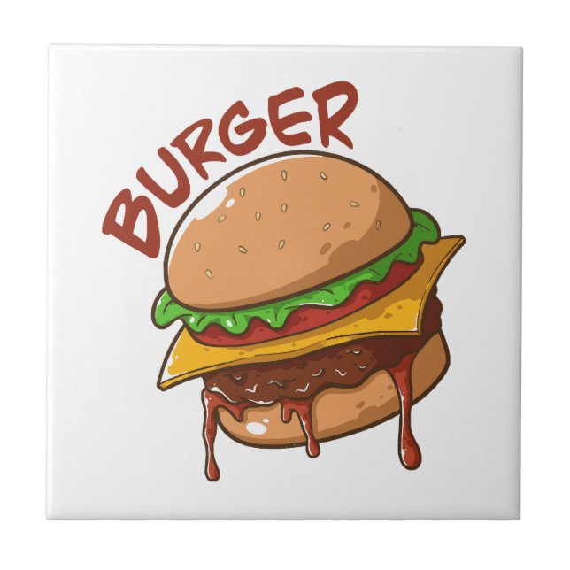 Burger Lovers Ceramic Tile (Front)