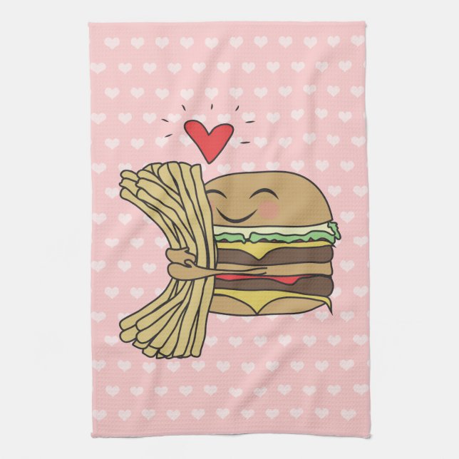 Burger Loves Fries Towel (Vertical)