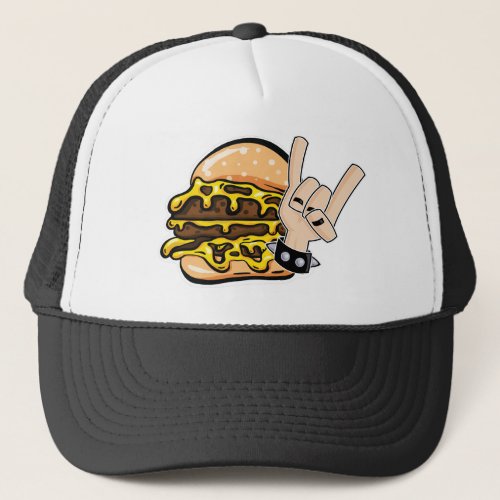 Burger Metal Trucker Hat 