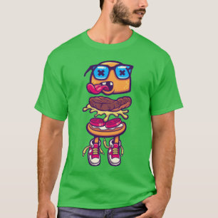 burger monster sneakers language food friend T-Shirt
