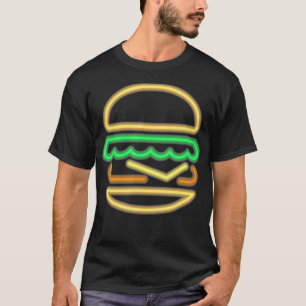 Burger Neon Style of a Classic 80s Retro Neon Sign T-Shirt