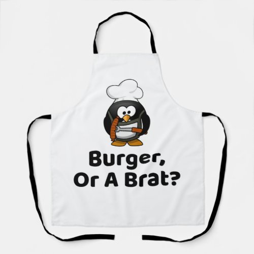 Burger Or A Brat Funny Grilling Barbecue Party Apron