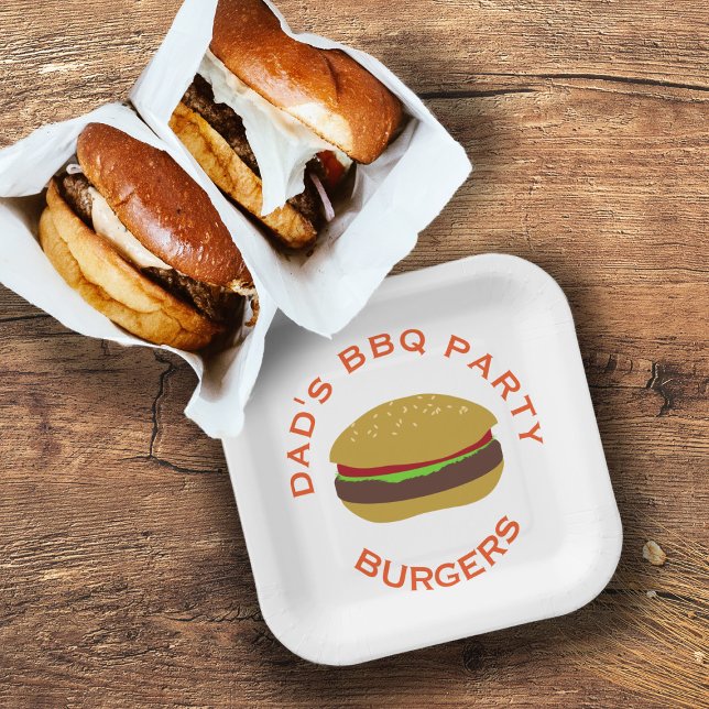 Burger Party Backyard BBQ Custom Paper Plates (Creator Uploaded)