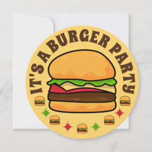 Burger Party Birthday Invitation