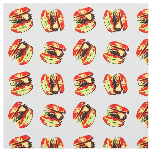 Burger Pattern Fabric (Swatch)