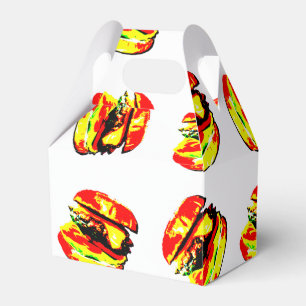 Burger Pattern Favor Boxes