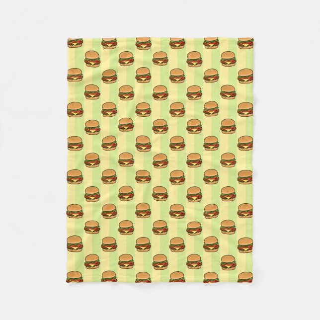 Burger Pattern Fleece Blanket (Front)