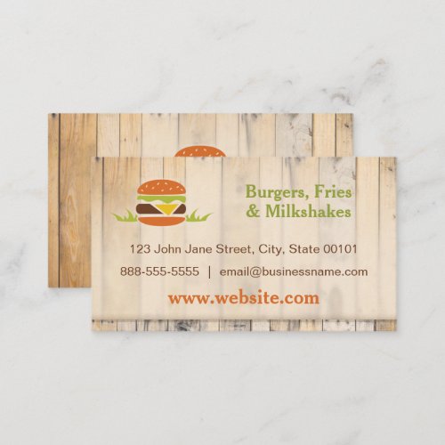 Burger Restaurant Business Card