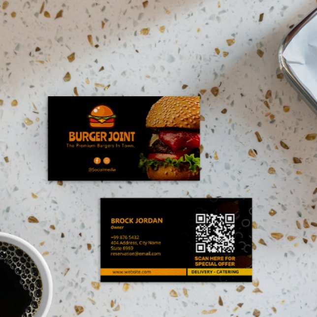 Burger Restaurant Business | Minimalist Dark  Card (Creator Uploaded)