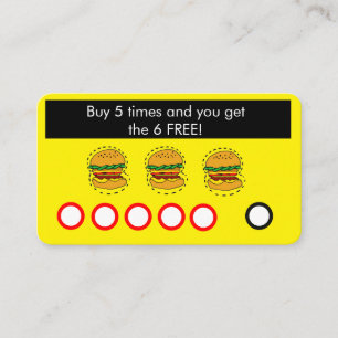 burger restaurant, fast food coupon customer card
