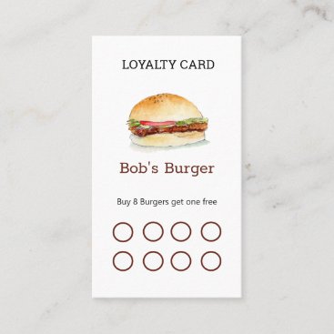 Burger restaurant Loyalty  business card