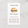 Burger restaurant Loyalty  business card