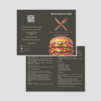 Burger Restaurant Personalized Menu
