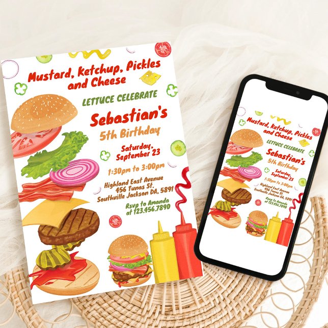 Burger Snack Party Birthday Invitation (Creator Uploaded)
