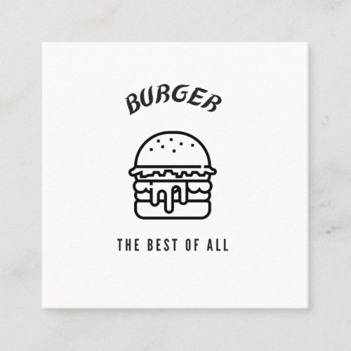 Burger the best of all square business card