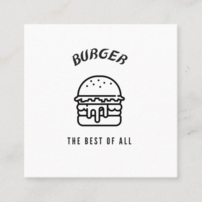 Burger the best of all square business card (Front)