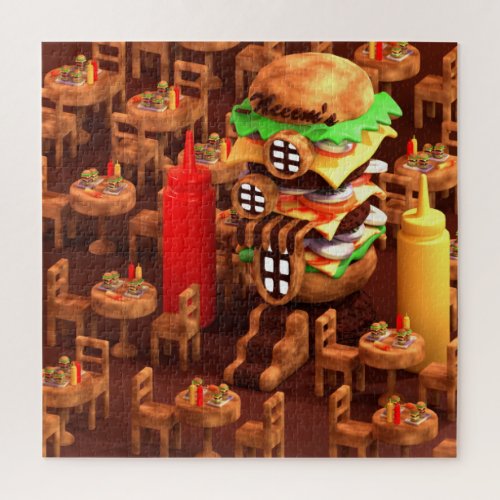 Burger Themed Cafe 20 x 20 676 Pieces Jigsaw Puzzle