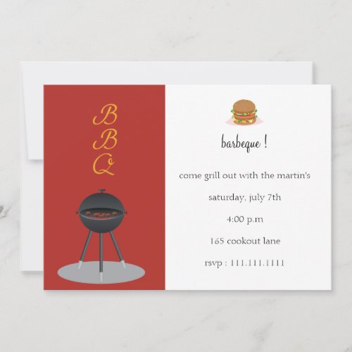 Burger time _ bbq party invitations