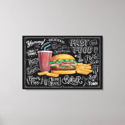 Burger Time Fast Food Bonanza Canvas Print