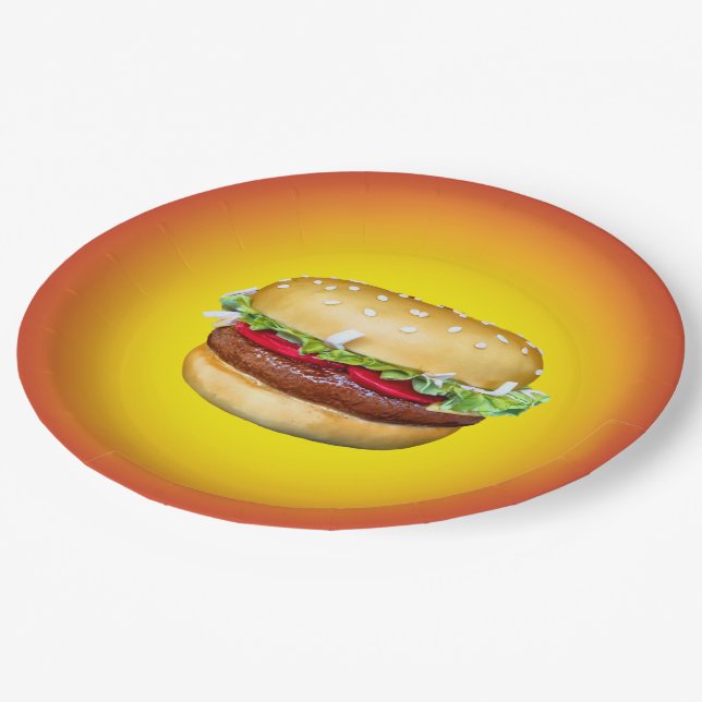 Burger Time Paper Plates (Angled)