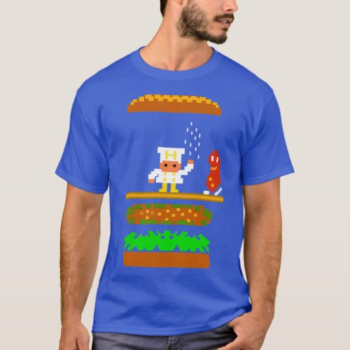 Burger Time Retro 80s Arcade Game design  T_Shirt
