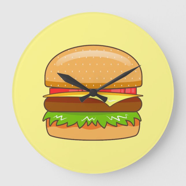 Burger Vector Illustration Large Clock (Front)