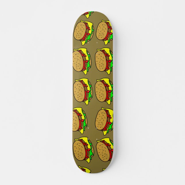 Burger Wallpaper Skateboard Deck (Front)