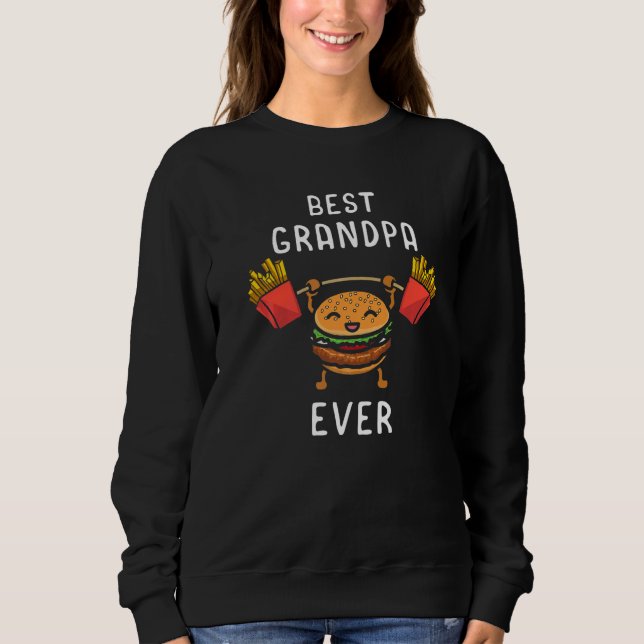 Burger Weightlifter Bodybuilder Muscle Hamburger W Sweatshirt (Front)